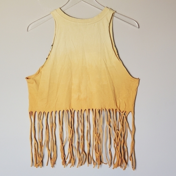 Forever 21 Shirt Womens Small Gold Yellow Boho Fringe Festival - Picture 5 of 9